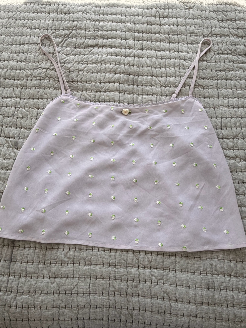 Tularosa Lilac Embroidered Chiffon Cami